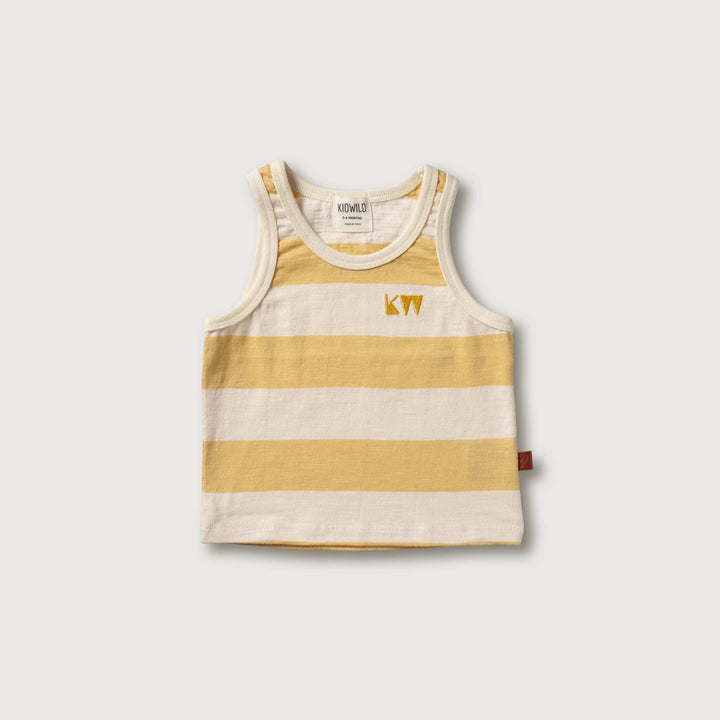 Organic Tank Top -  Yellow Stripe