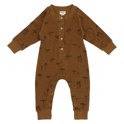 Organic Terry Playsuit - AOP Mushroom