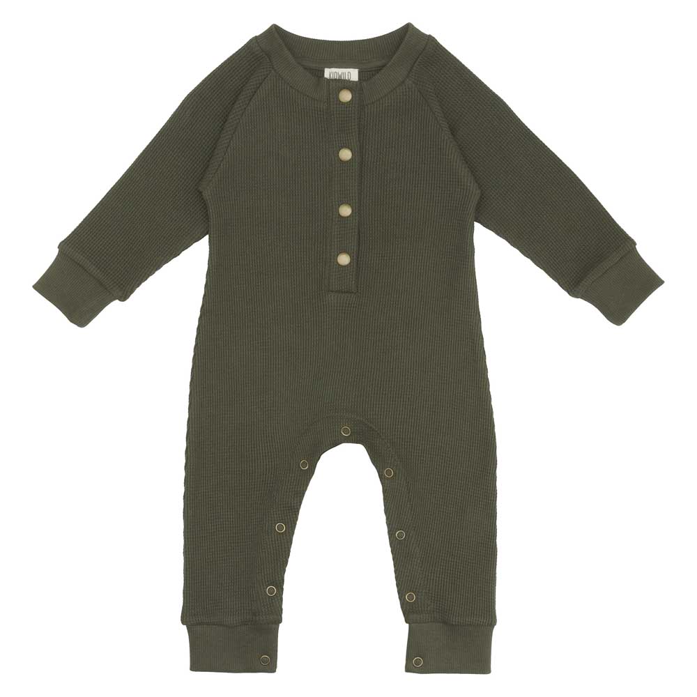Organic Waffle Playsuit - Forest