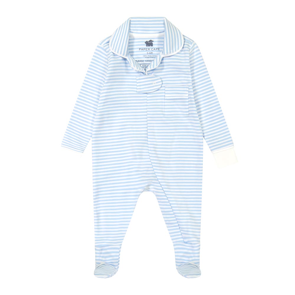 Classic Pajama Footie - Blue Stripe