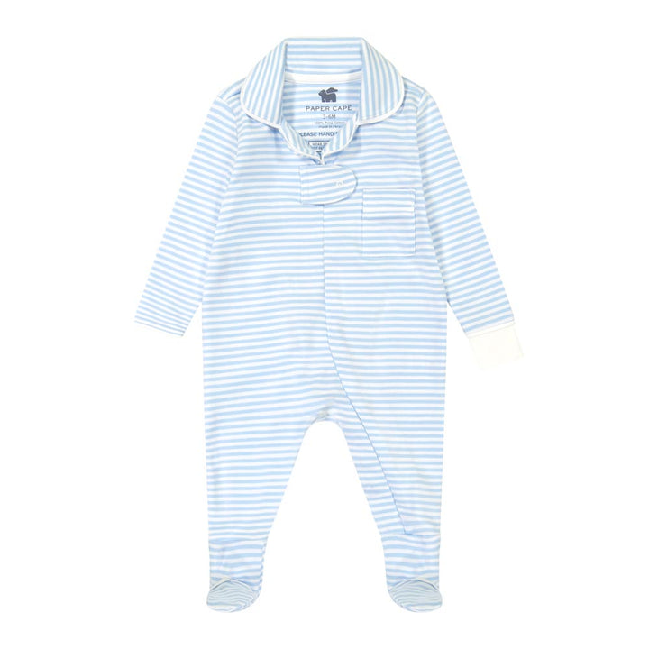 Classic Pajama Footie - Blue Stripe