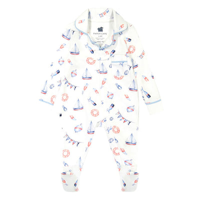Classic Pajamas Footie - Nautical Print
