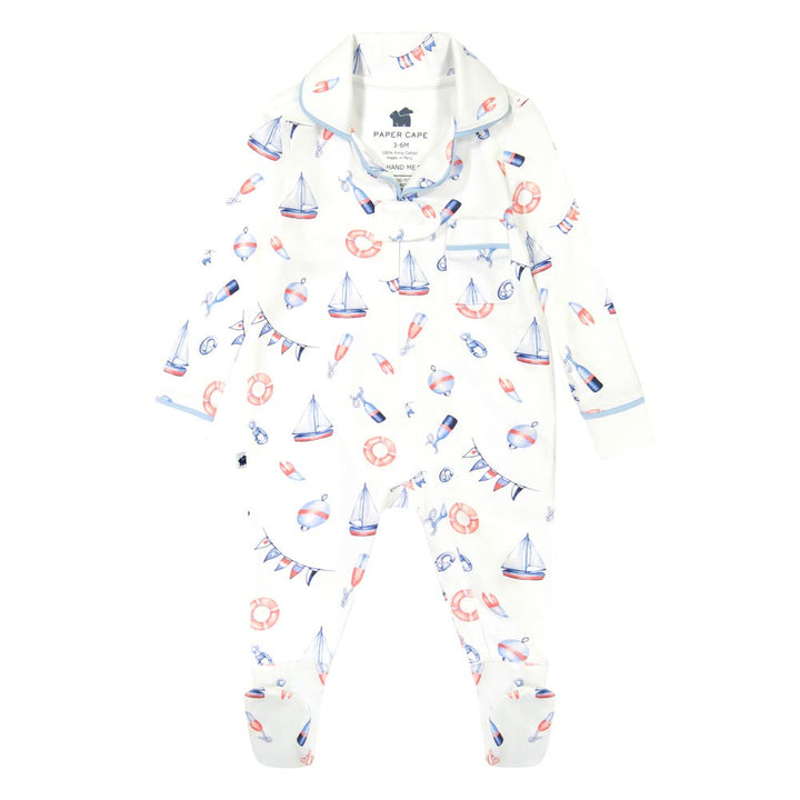Classic Pajamas Footie - Nautical Print