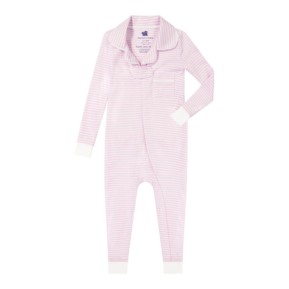Classic Footless Pajama Onesie - Pink Stripe