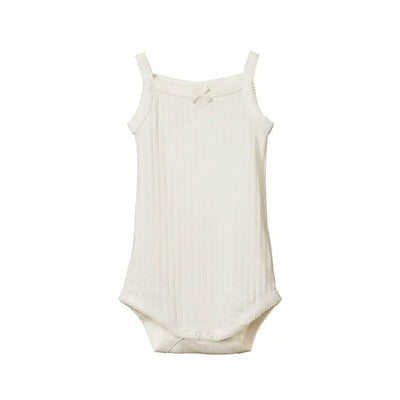 Pointelle Camisole Bodysuit - Natural