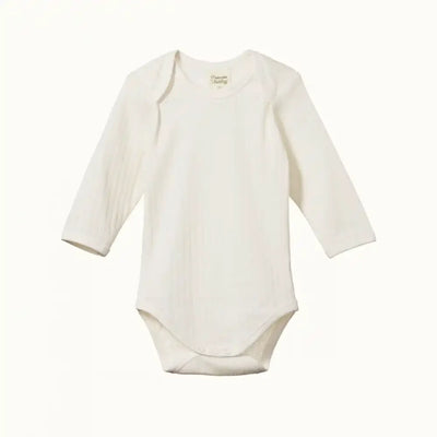 Pointelle Long Sleeve Bodysuit - Natural