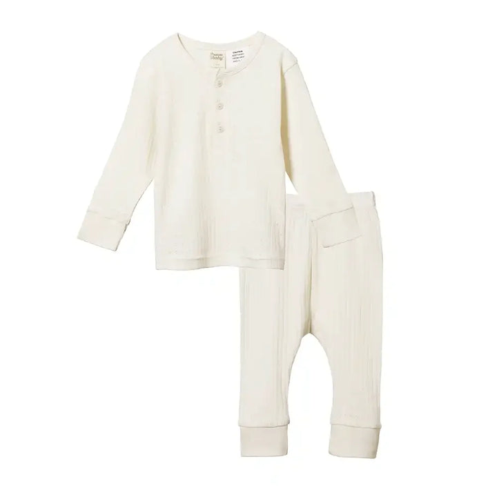 Pointelle Long Sleeve Pajama Set