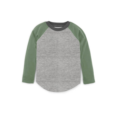 Louie Baseball Tee - Thyme/Heather Grey
