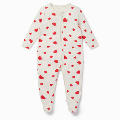 Hearts Clever Zip Sleepsuit