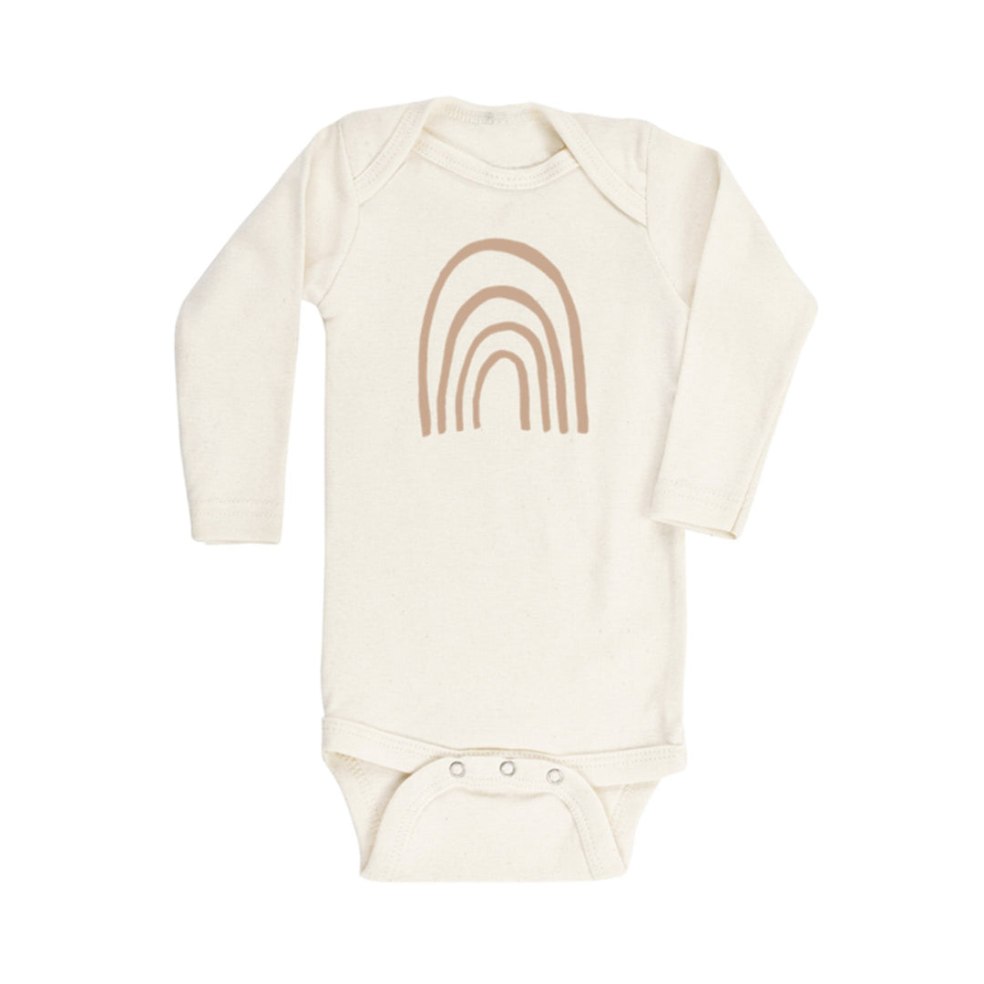 Rainbow - Organic Bodysuit - Long Sleeve - Natural/Clay