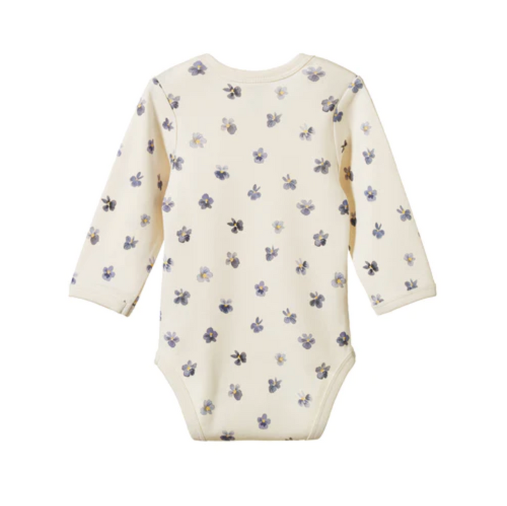 Long Sleeve Bodysuit - Pressed Pansy Print