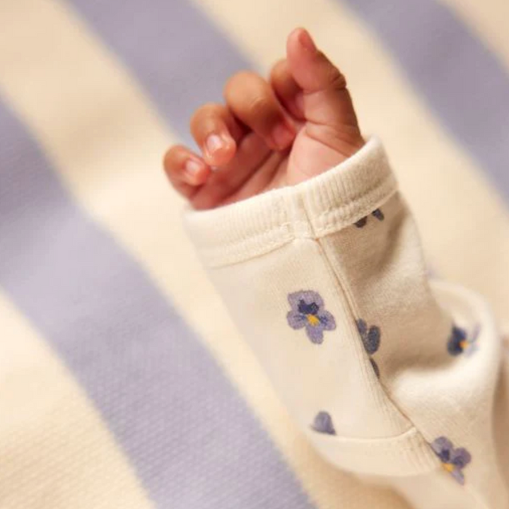 Long Sleeve Bodysuit - Pressed Pansy Print