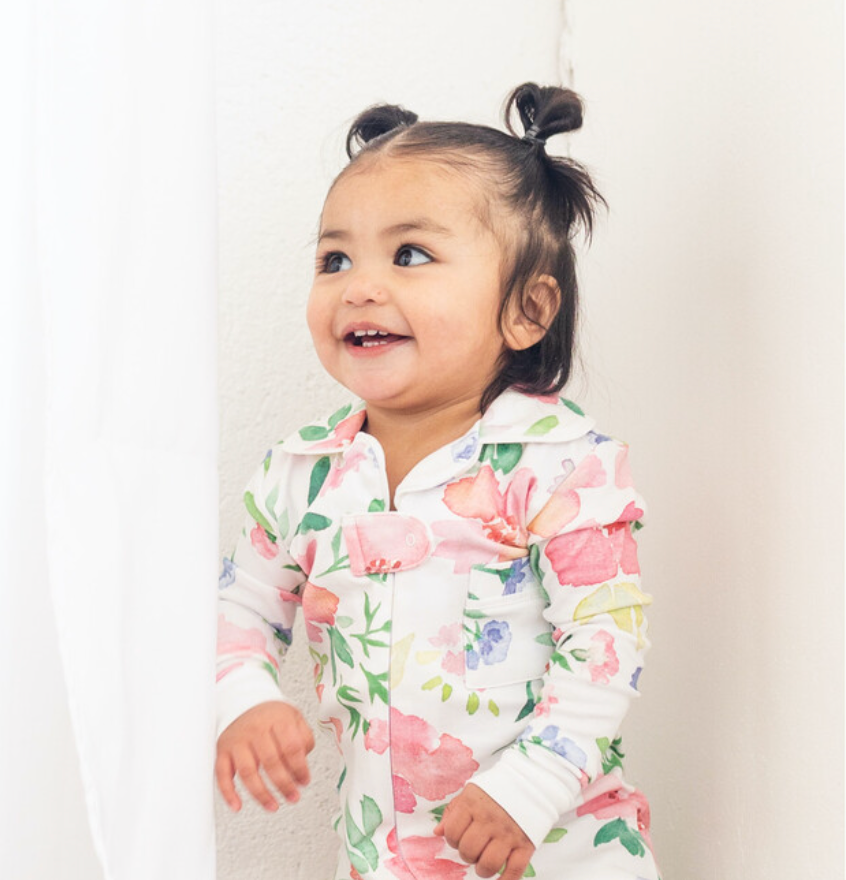 Classic Pajama Footie - Watercolor Floral