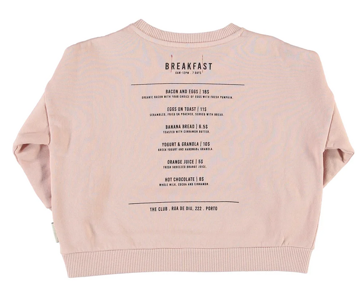 Baby Unisex Sweatshirt - Light Pink w/ Breakfast Print
