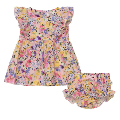 Seersucker Floral Baby Dress & Baby Bloomers