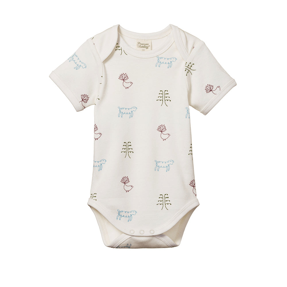 Short Sleeve Bodysuit - Nature Baby Print