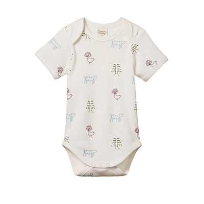 Short Sleeve Bodysuit - Nature Baby Print