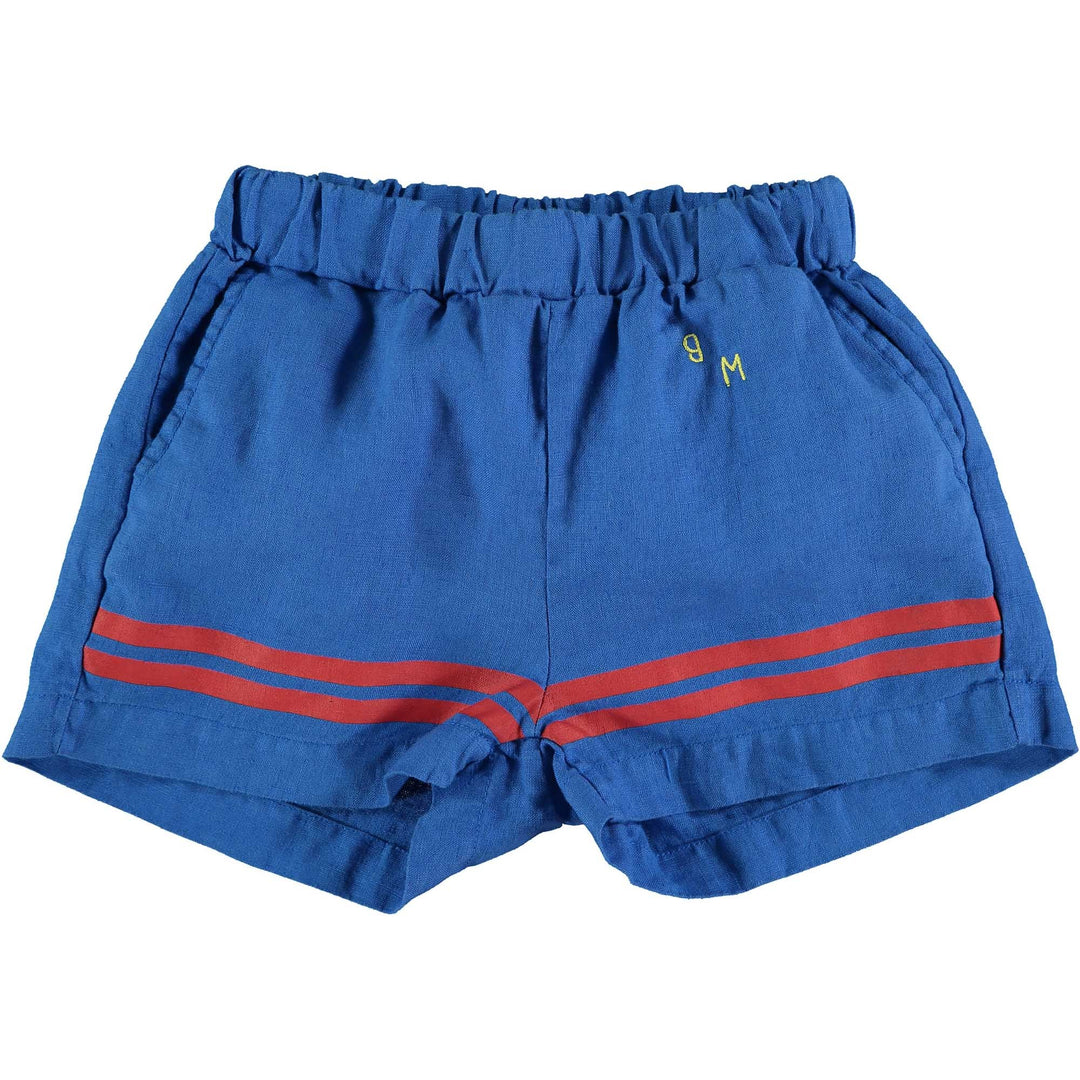 Shorts Linen Bottom Stripes - Fresh Blue