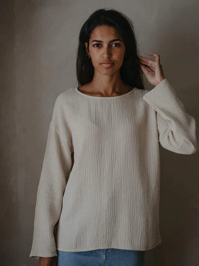 The Button Back Top Women's - Ecru