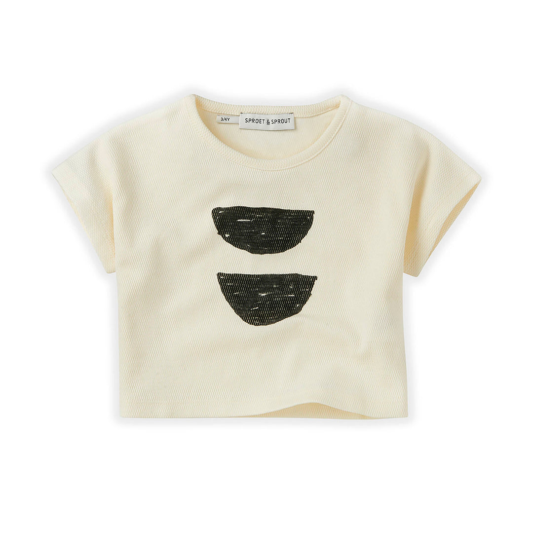T-Shirt Cropped Abstract - Summer White