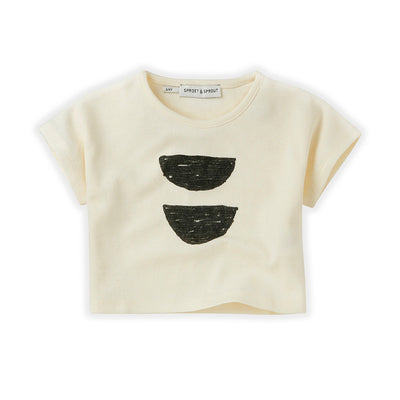 T-Shirt Cropped Abstract - Summer White