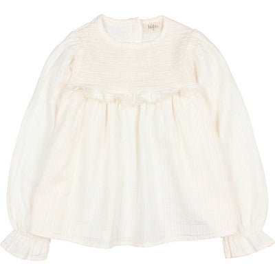 Sheer Check Blouse - Talc