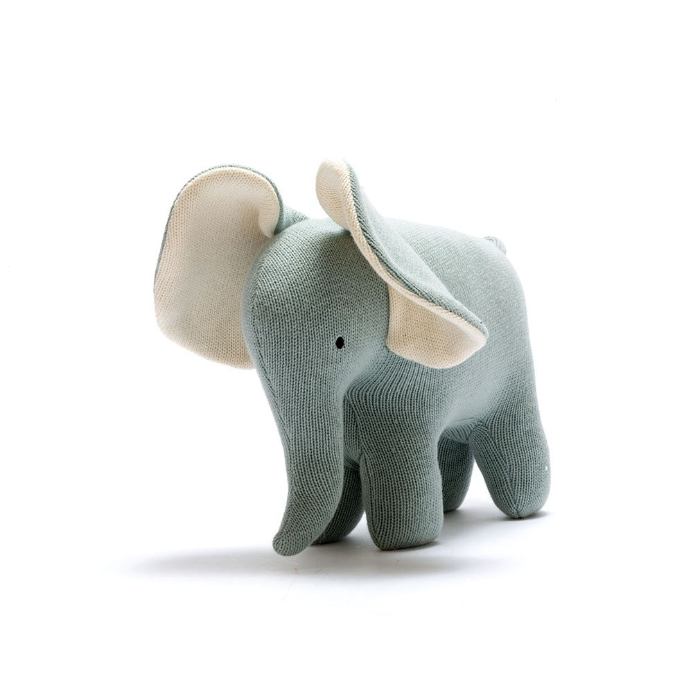 Large Organic Cotton Teal Elephant Plush Toy