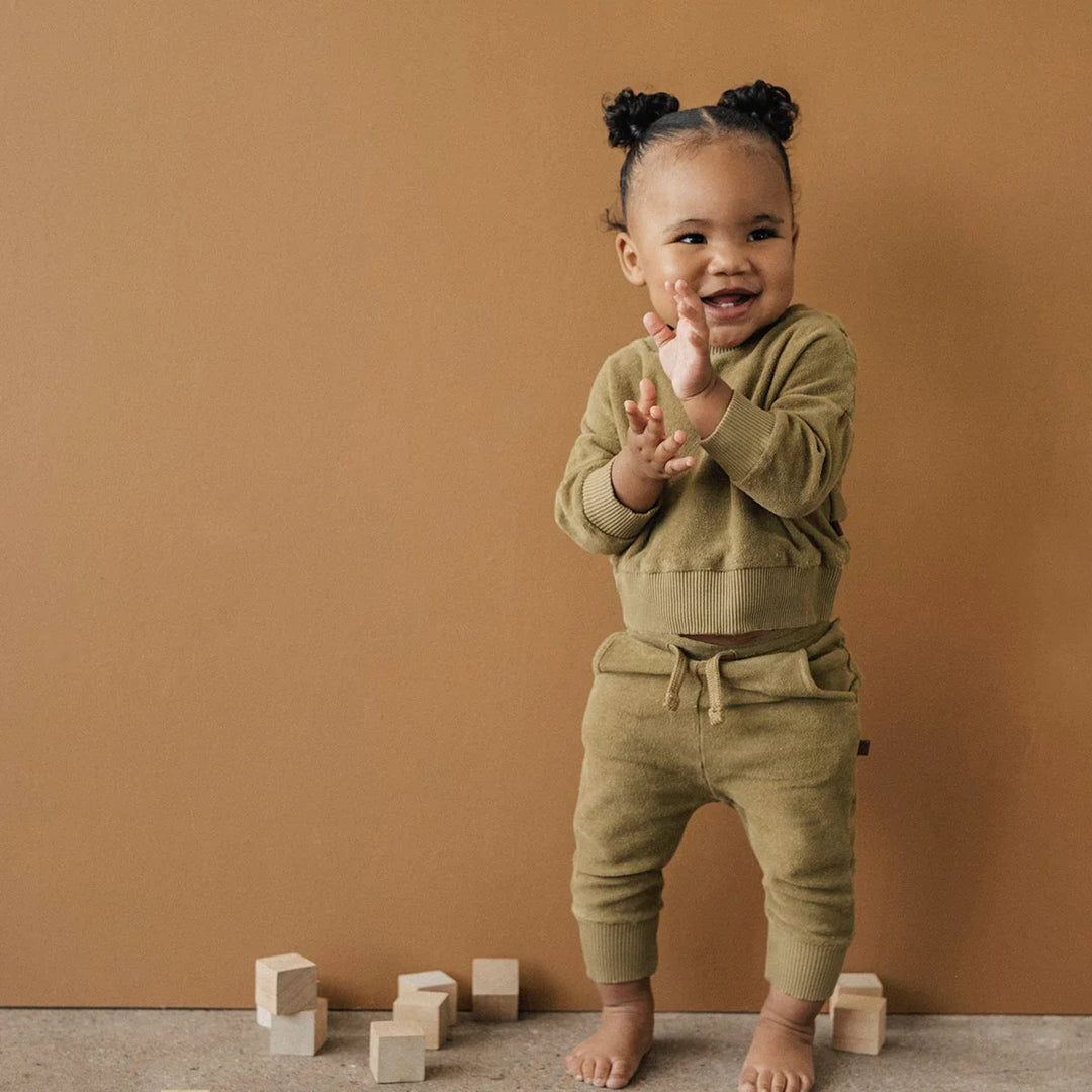 Organic Terry Joggers - Olive