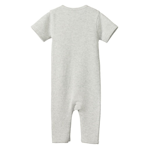 Waffle Sleepy Suit - Light Grey Marl