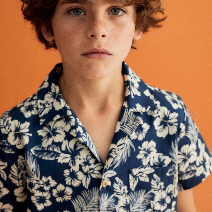 Boy Hibiscus Shirt - Hibiscus Print