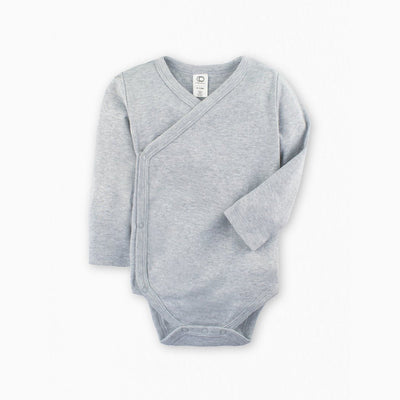 Classic Kimono Bodysuit - Long Sleeve - Heather Gray