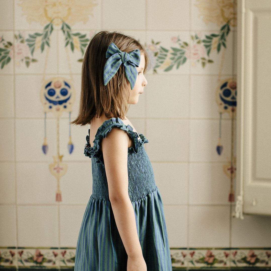Valentina Dress - Nostalgic Green Stripe