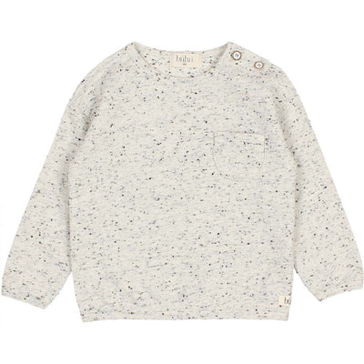 Jersey Sweatshirt with Button Shoulder - Light Gray