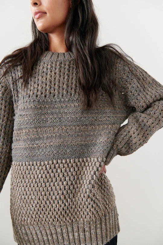 Mixed Stitch Pullover - Pebble