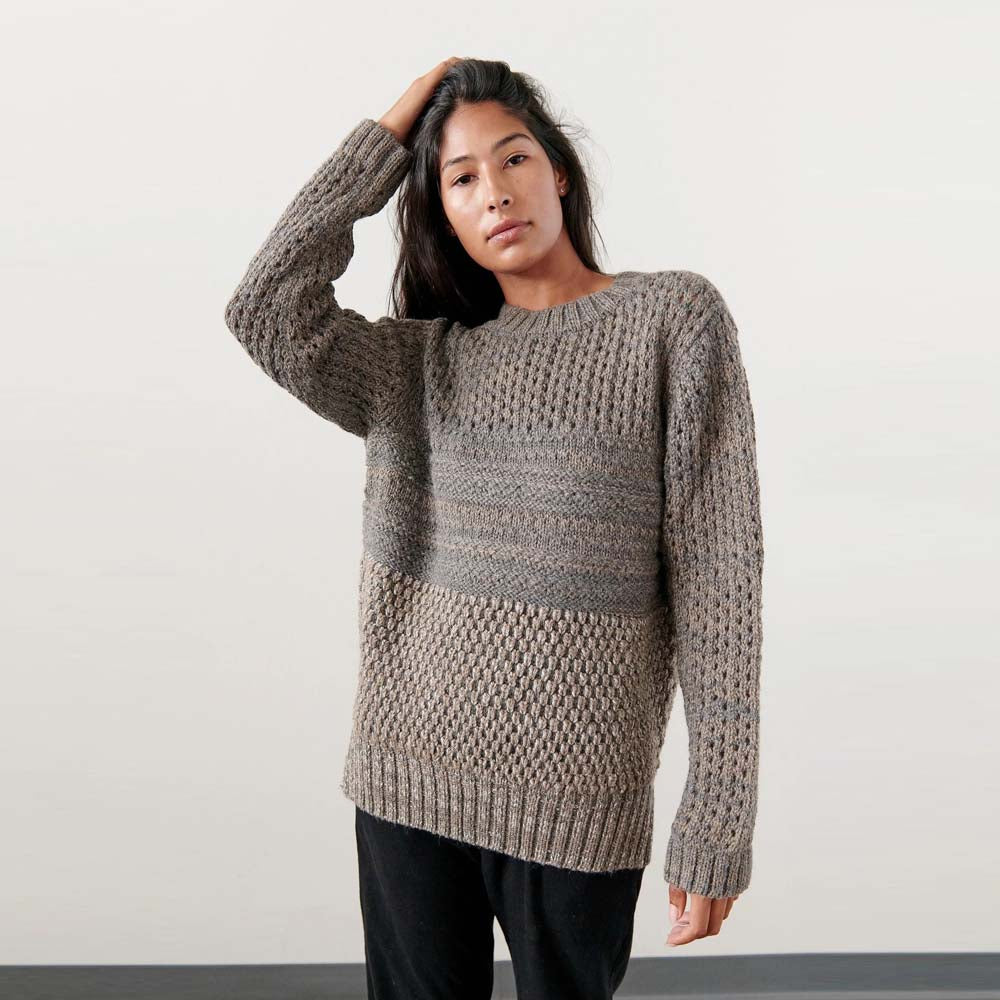 Mixed Stitch Pullover - Pebble