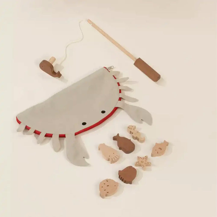 Wooden Fishing Game with Bag