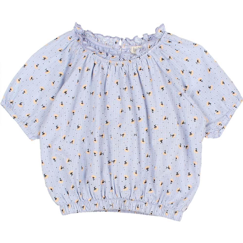 Ruffle Neckline Floral Spring Top - Anil
