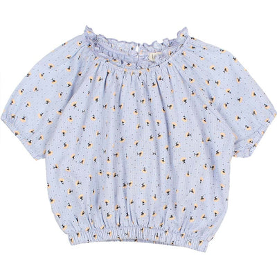 Ruffle Neckline Floral Spring Top - Anil