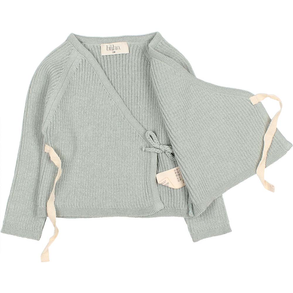 Newborn Kimono Crossed Cardigan with Tie Closure - Cactus