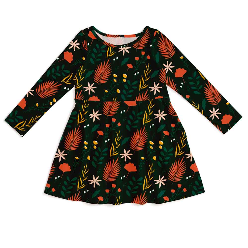 Madison Dress - Garden Dark Green