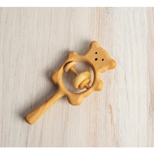 Organic Wooden Rattle Toy Bear