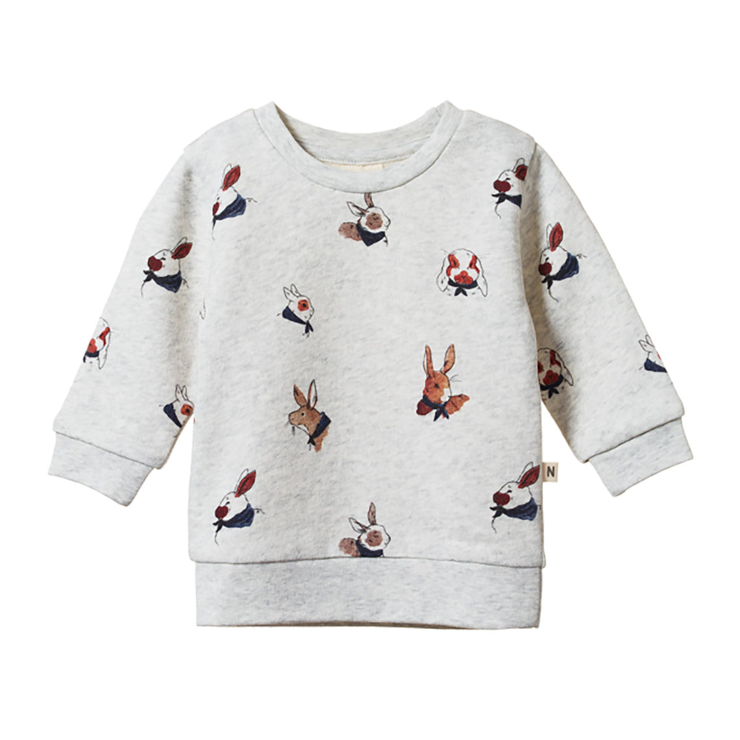 Emerson Sweater Bunny - Light Grey Marl Garden