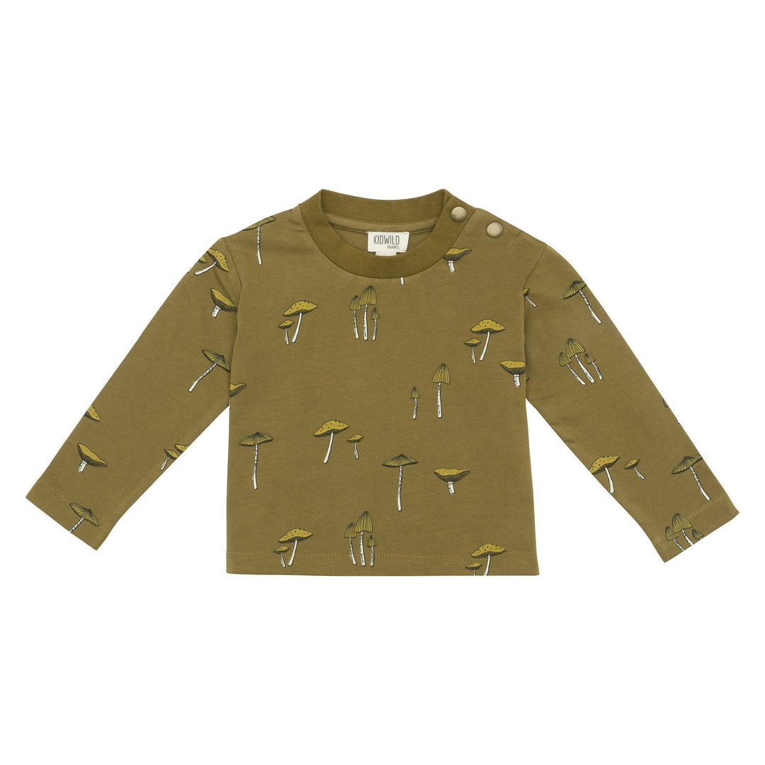 Organic Long Sleeve Top - AOP Mushroom