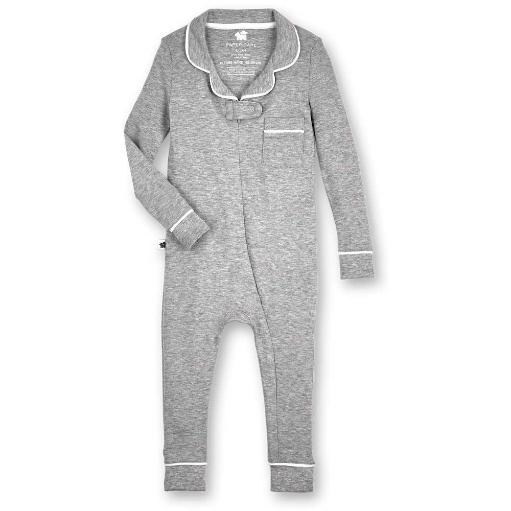 Classic Footless Pajama Onesie - Heather Grey