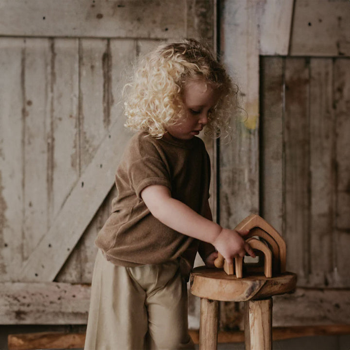 The Terry Boxy Tee - Walnut