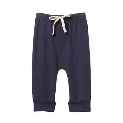 Cotton Drawstring Pants - Navy