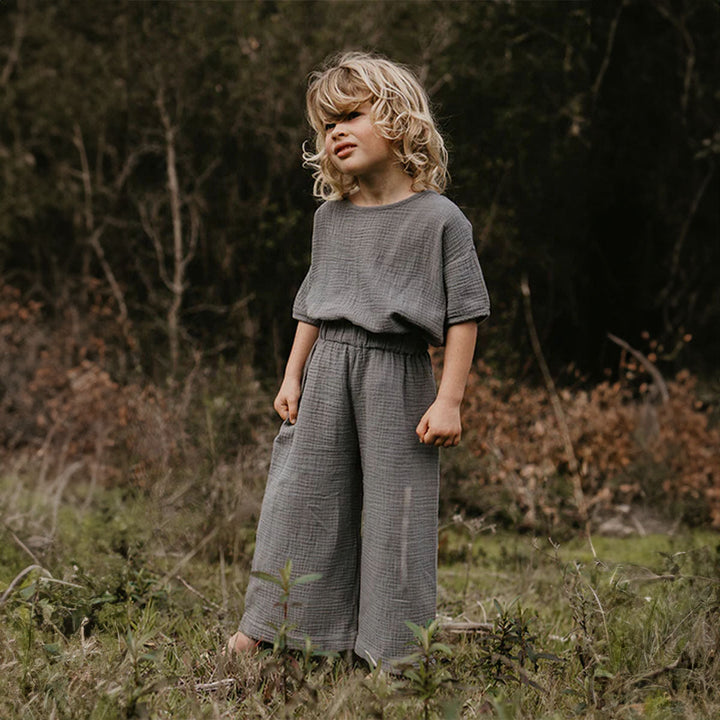 The Muslin Top - Lead Gray