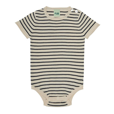 Baby SS Body - Ecru/Dark Navy