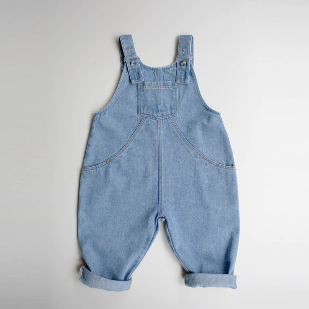 The Oversized Denim Dungaree - Light Denim