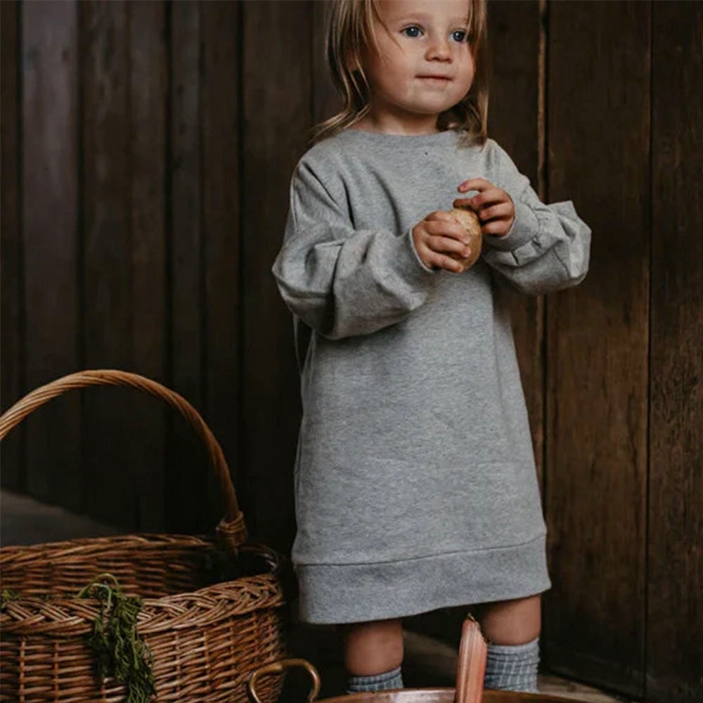 The Oversized Fleece Dress - Gray Melange
